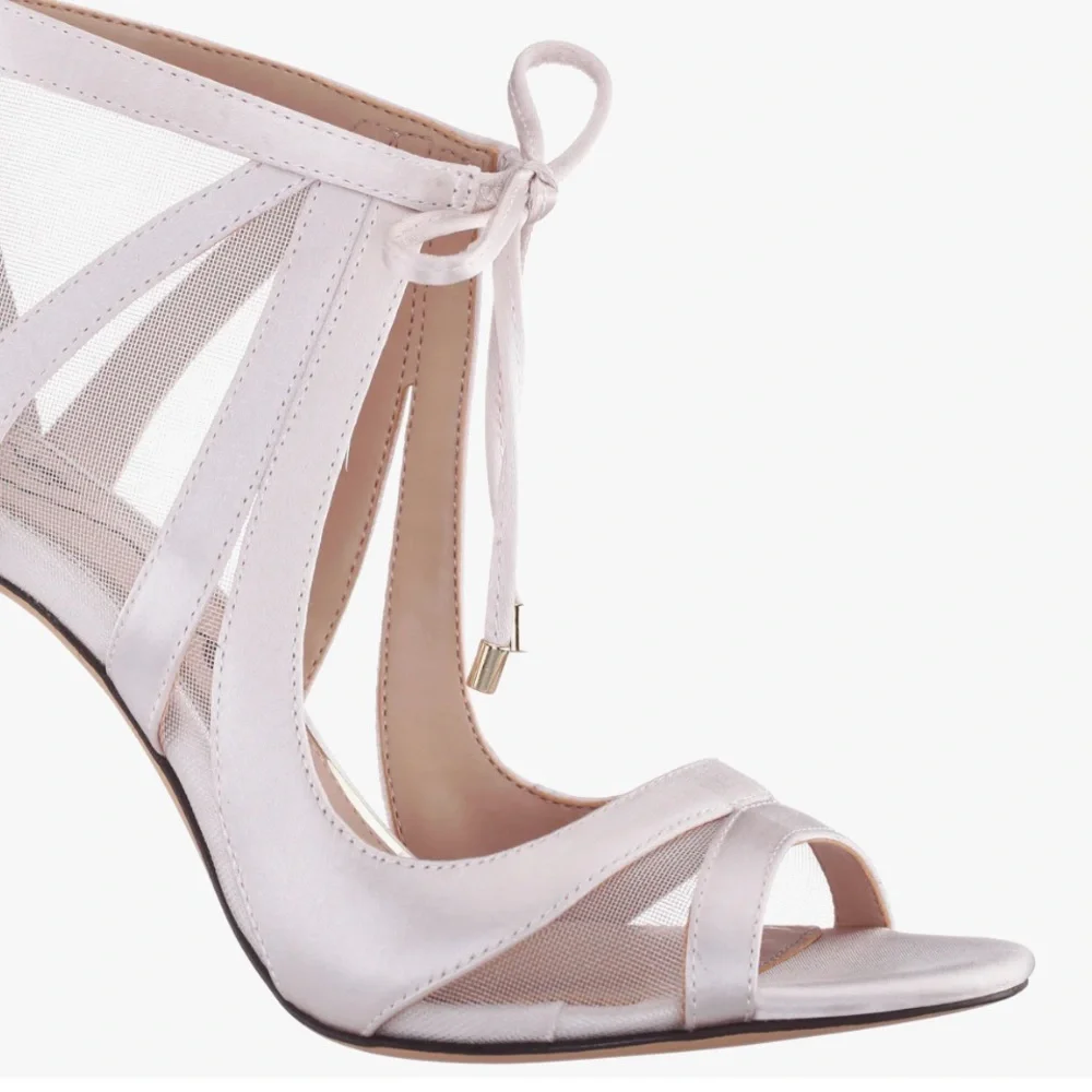 Elegant White Strappy Heels Nina Darissa size 11 - Picture 2 of 10